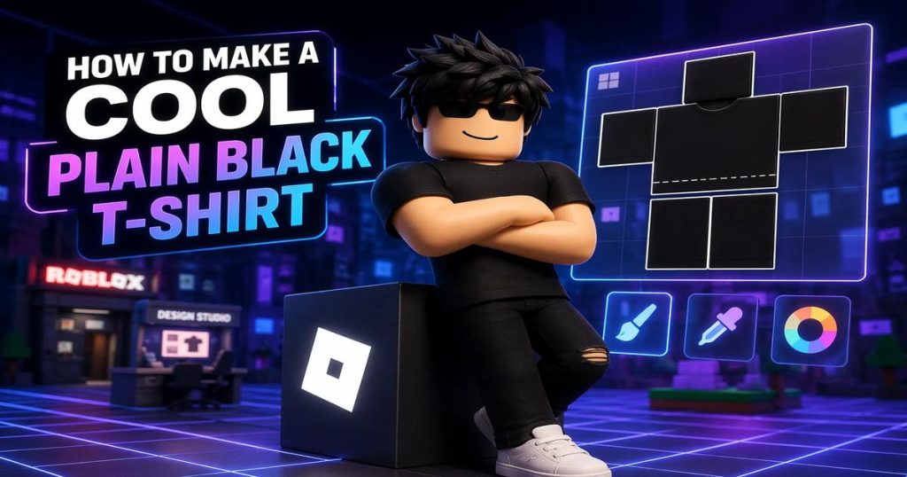 Ingin Tampil Cool di Roblox? Bisa lho Bikin Sendiri T-Shirt Black Polos Kamu!
